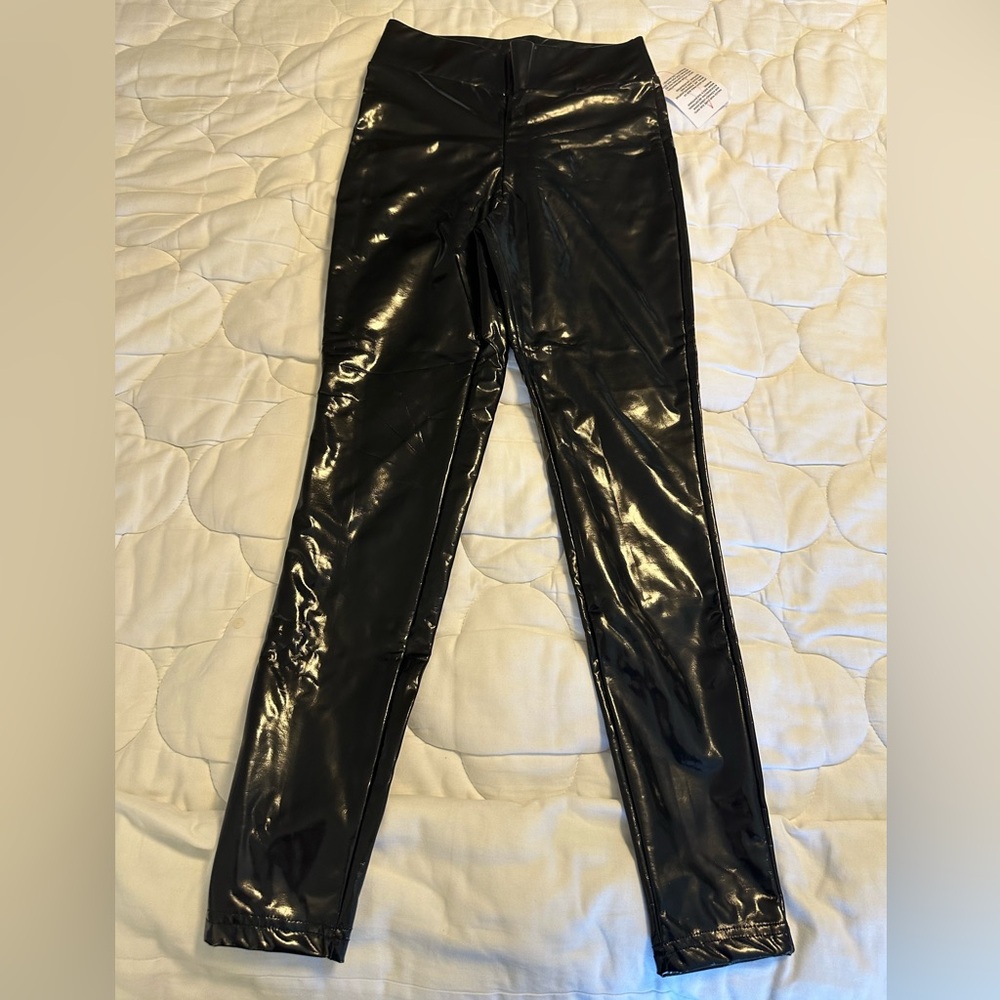 Miss Selfridge Shiny Black Vinyl Leggings - Picture 3 of 8